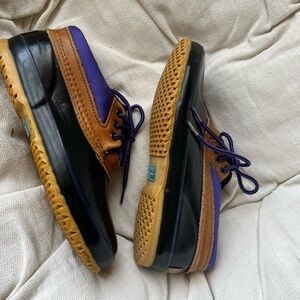 Land ends Purple and Brown Boat Shoes size 8